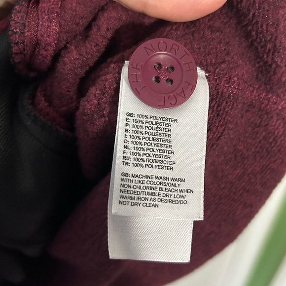 The North Face Crescent Sunshine Fleece Hoodie pullover Size Medium. Burgundy - Picture 13 of 14